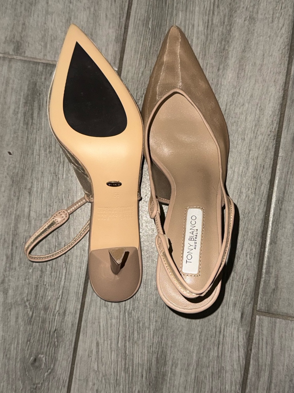 Tony Bianco Nude Mesh Slingback Pumps - Picture 4 of 4